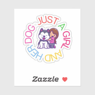 Gewoon een meisje en haar hond sticker