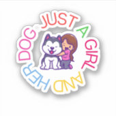 Gewoon een meisje en haar hond sticker (Voorkant)