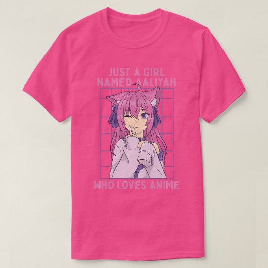 Gewoon een meisje genaamd Aaliyah die van Anime pe T-shirt (Design voorkant)