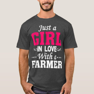 Gewoon een meisje in liefde met een boer grappig B T-shirt