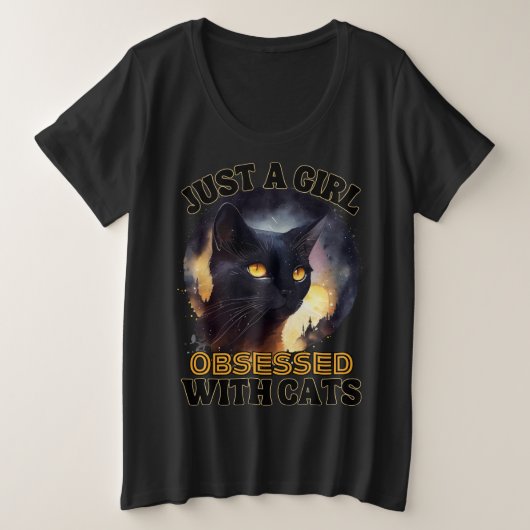Gewoon een meisje kat grote maat t-shirt (Design voorkant)
