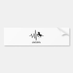 Gewoon Een Meisje Liefde voor Eenhoorns Hartslag Bumpersticker