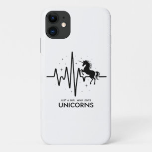 Gewoon een meisje Liefde voor eenhoorns Hartslag Case-Mate iPhone Case