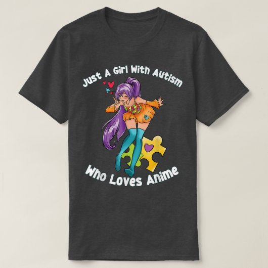 Gewoon een meisje met autisme dat van animiteit ho t-shirt (Design voorkant)