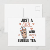 Gewoon een meisje met de blauwe thee houdt van Bob Briefkaart (Voorkant / Achterkant)
