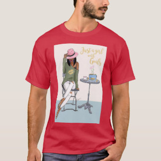 Gewoon een meisje met een donkere huidskleur t-shirt