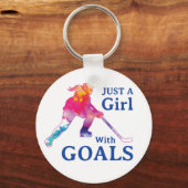 Gewoon een meisje met een Waterverf met een doel-s Sleutelhanger (Voorkant)