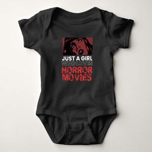 Gewoon een meisje met horror Movies Halloween Romper (Voorkant)