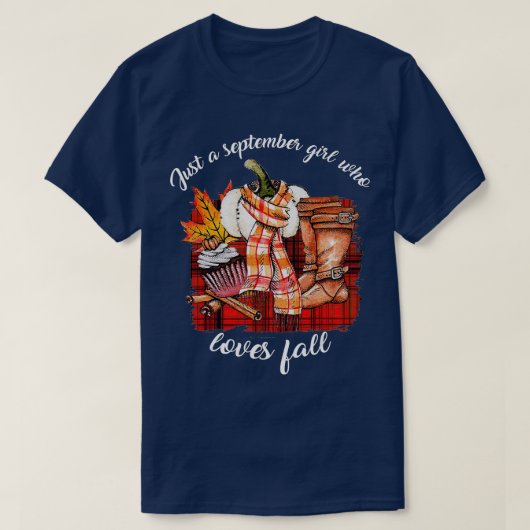 Gewoon een meisje uit september dat van de herfst  t-shirt (Design voorkant)