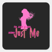 gewoon een meisje vierkante sticker (Voorkant)