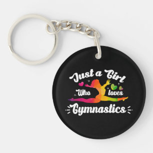 Gewoon een meisjes die gymnastiek leuk vindt sleutelhanger