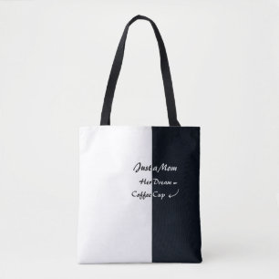 Gewoon een Moeder Koffie Droom Minimaal Lettertype Tote Bag