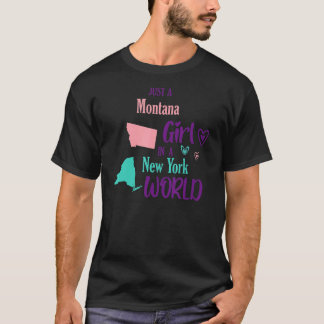 Gewoon een Montana-meisje in een New York World T-shirt