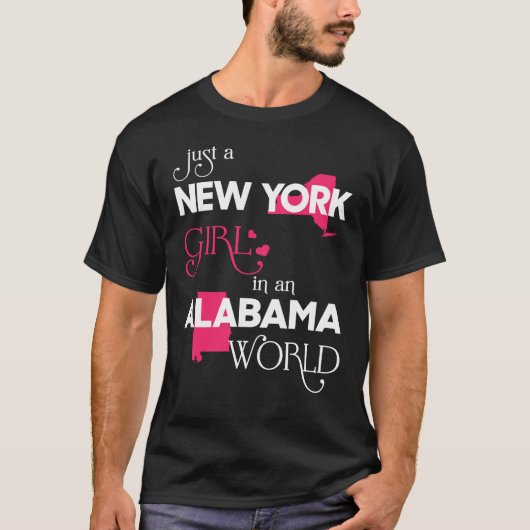 Gewoon een New Yorks meisje in een Alabama wereld T-shirt (Voorkant)