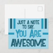 Gewoon een noot die je geweldige blauw bent briefkaart (Voorkant / Achterkant)