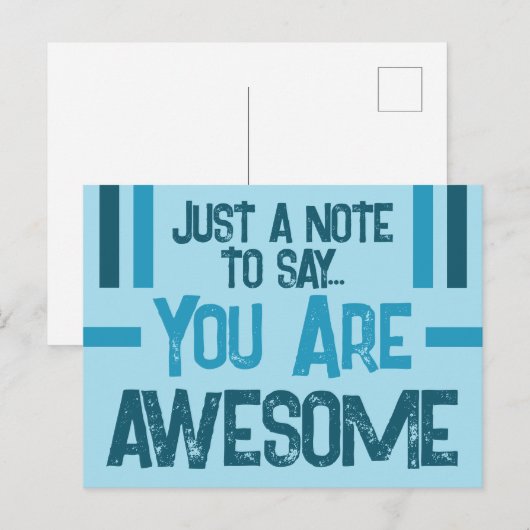 Gewoon een noot die je geweldige blauw bent briefkaart (Voorkant / Achterkant)