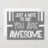 Gewoon een noot die je geweldige grijs wit bent briefkaart (Voorkant / Achterkant)