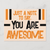 Gewoon een noot die je geweldige oranje zwart bent briefkaart (Voorkant)