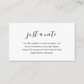 Gewoon een notitie Baby shower Informatiekaartje (Voorkant)