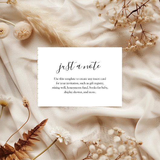 Gewoon een notitie Baby shower Informatiekaartje