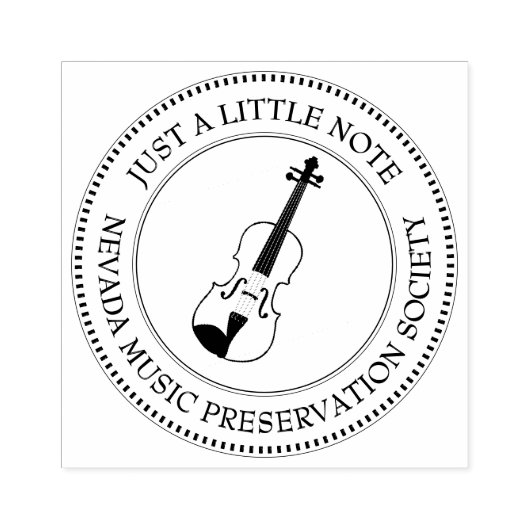 GEWOON EEN NOTITIE Music Club Logo Stamp viool Rubberstempel (Afrduk)