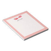 Gewoon een notitie Roze Witte Polka Dot Bird Notit Notitieblok (Schuin)