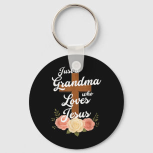 Gewoon een oma die Jezus liefheeft Christelijk kru Sleutelhanger