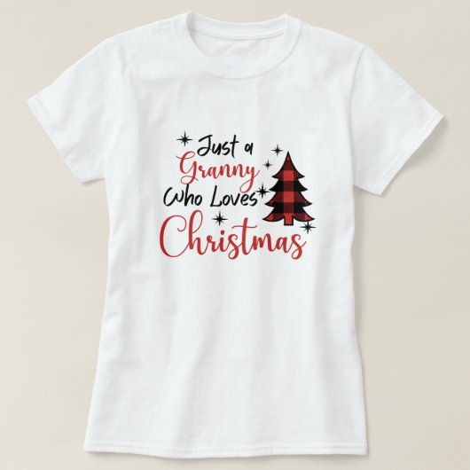 Gewoon een oma die van Kerstmis houdt. T-shirt (Design voorkant)
