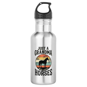 Gewoon een oma die van paarden houdt vintage ontwe waterfles