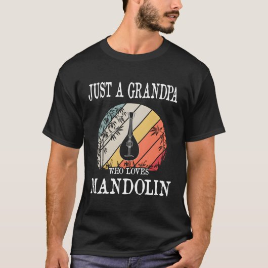 Gewoon een opa die houdt van mandoline cadeau t-shirt (Voorkant)