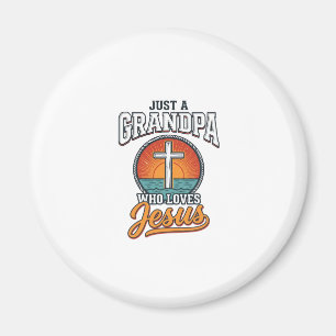 Gewoon een opa die Jezus liefheeft Vintage Cross S Magneet