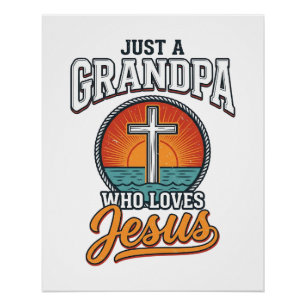 Gewoon een opa die Jezus liefheeft Vintage Cross S Perfect Poster