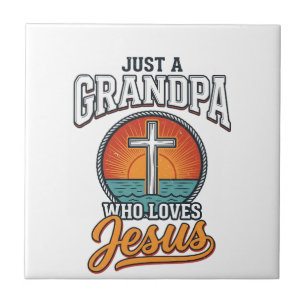 Gewoon een opa die Jezus liefheeft Vintage kruis s Tegeltje