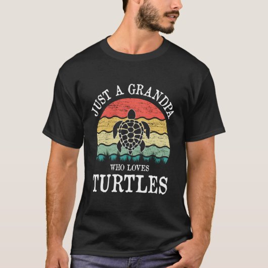 Gewoon een opa die van schildpadden houdt t-shirt (Voorkant)