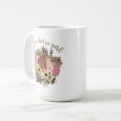 Gewoon een paardenmeisje met mooie bloemetjesvormg koffiemok (Voorkant links)