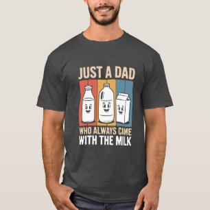 Gewoon een papa Melk Retro Vintage Grappige Vaderd T-shirt