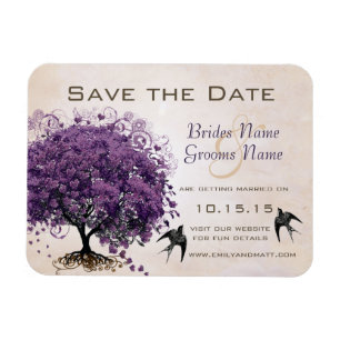 Gewoon een Perzik Hart Boom Trouw Save the Date Magneet