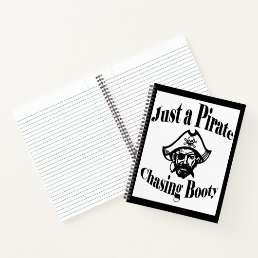 Gewoon een piraatverslaafden - zwart gezicht notitieboek (Binnen)
