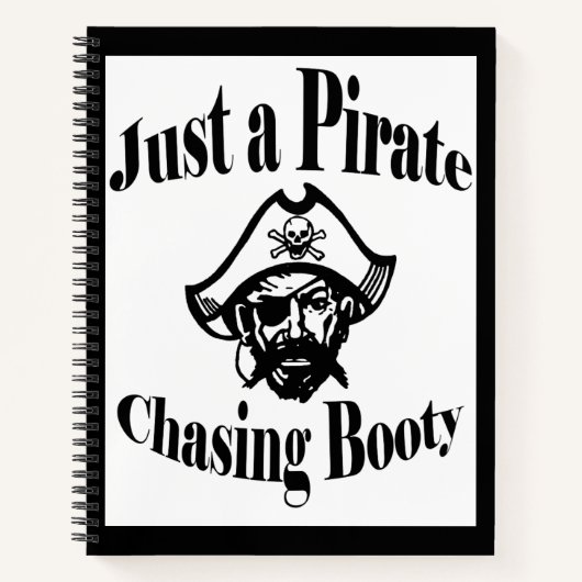 Gewoon een piraatverslaafden - zwart gezicht notitieboek (Voorkant)