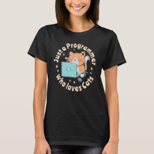 Gewoon een programmeur die van katten en computers t-shirt