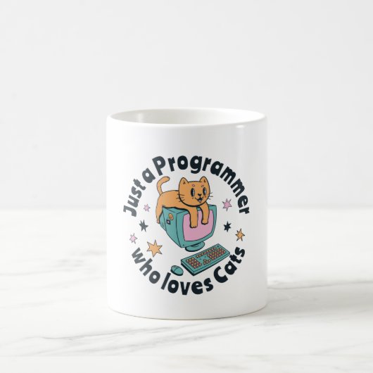 Gewoon een programmeur die van katten houdt koffiemok (Center)