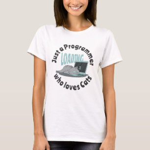 Gewoon een programmeur die van katten houdt t-shirt