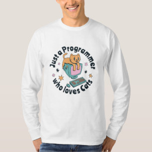 Gewoon een programmeur die van katten houdt t-shirt