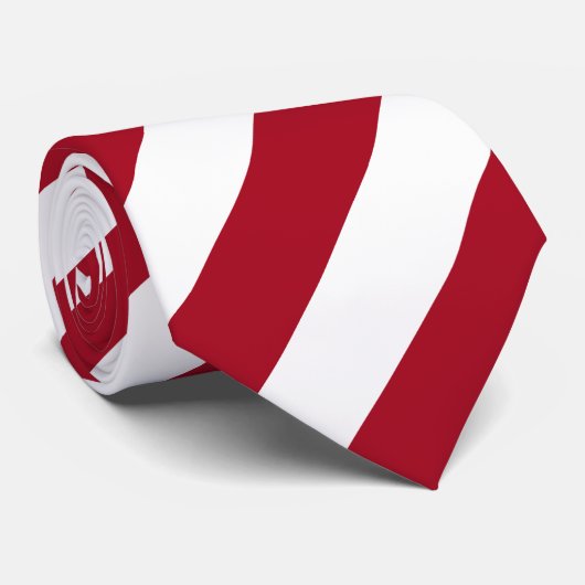 Gewoon een rode en witte streep stropdas (Opgerold)