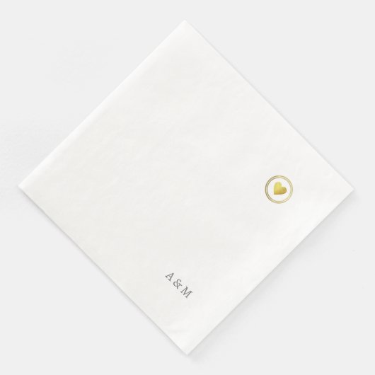 Gewoon een romantisch Faux Gold hart van de liefde Servet (Hoek)