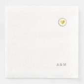 Gewoon een romantisch Faux Gold hart van de liefde Servet (Voorkant)