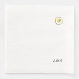 Gewoon een romantisch Faux Gold hart van de liefde Servet