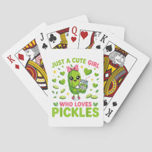 Gewoon een schattig meisje dat van augurken houdt pokerkaarten