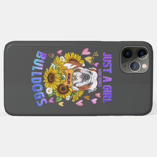 Gewoon een schattig meisje houdt van Engelse bulld Case-Mate iPhone Case (Achterkant (horizontaal))