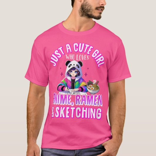 Gewoon een Schattige meisje dat houdt van anime ra T-shirt (Voorkant)